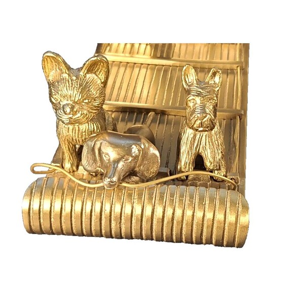 Anthropologie Bronze-Tone Dog Holiday Christmas Presents Wine Holder Toboggan